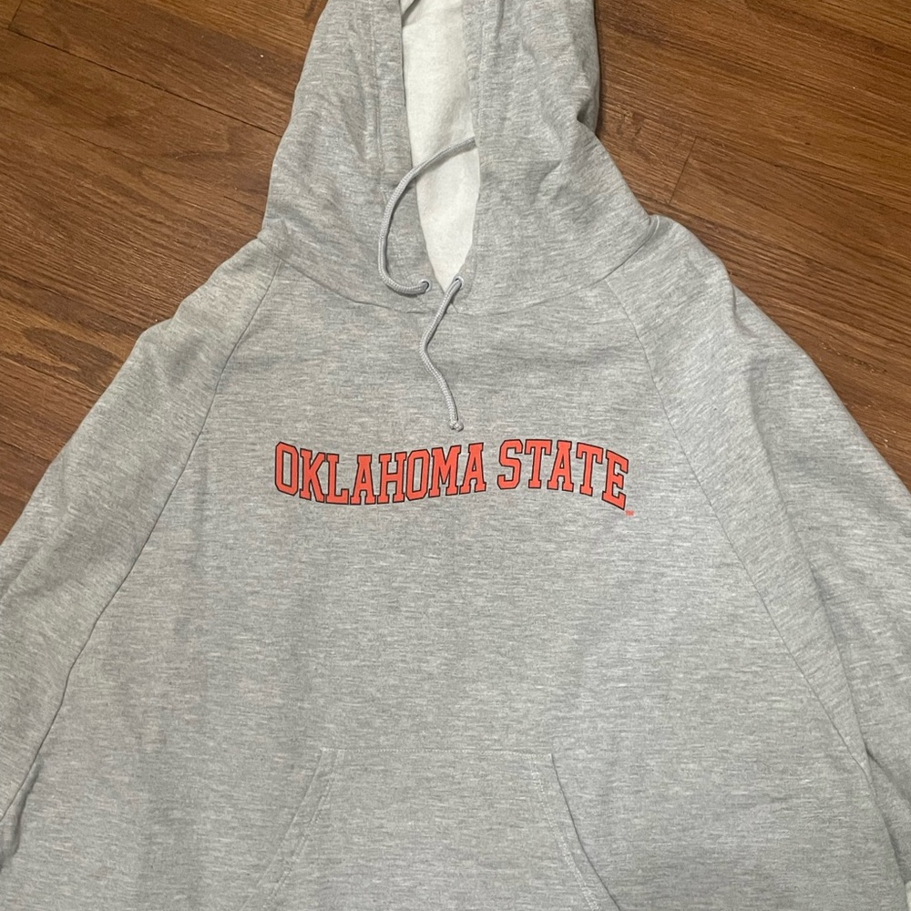 MV Sport Light Gray and Orange Hoodie Shaw Oklahoma State University